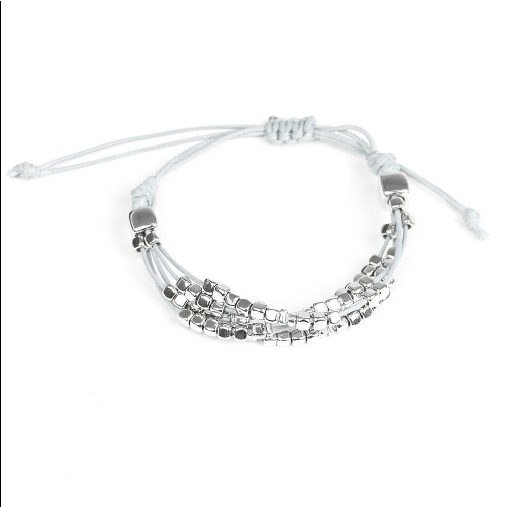 Modern Minimalism Gray/silver pull tie bracelet